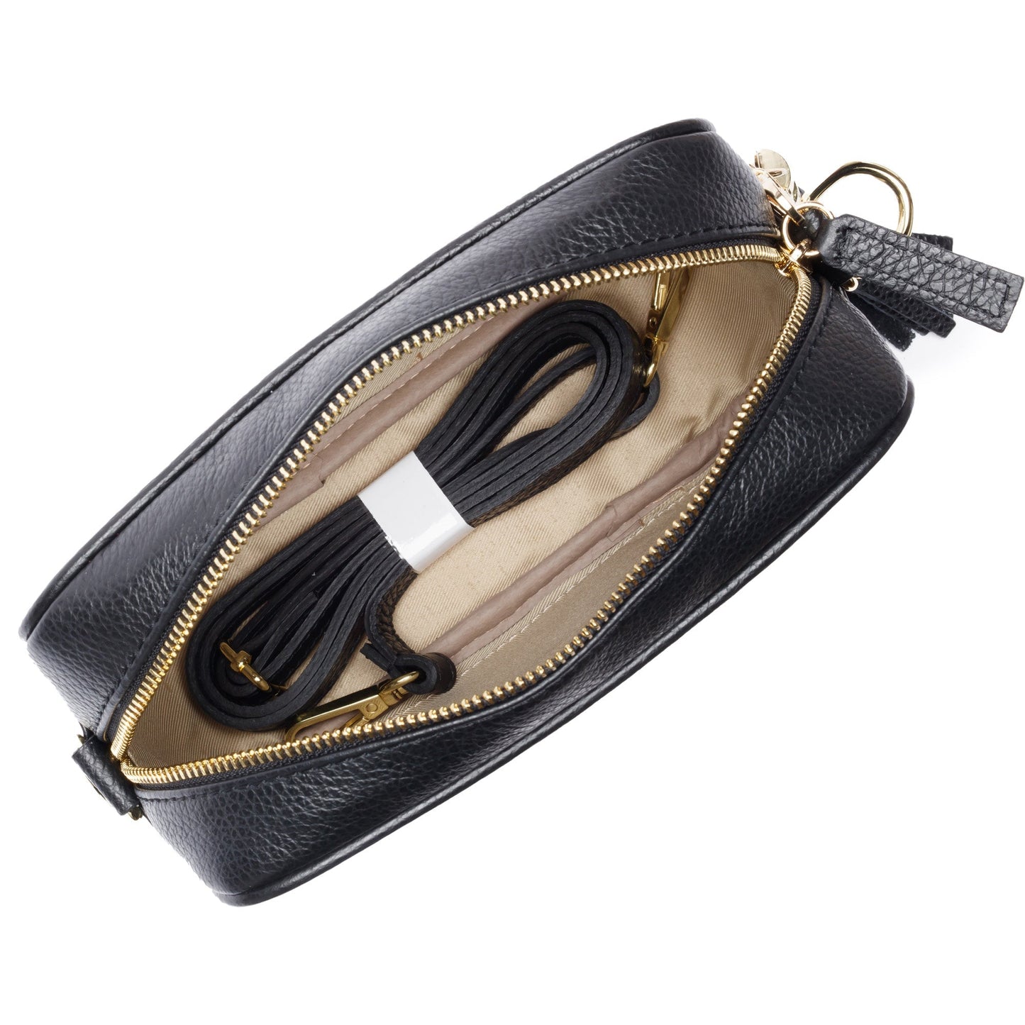 Trendy Black PU Leather Crossbody Bag for Women with Wide Black & White Herringbone Strap – Compact & Stylish
