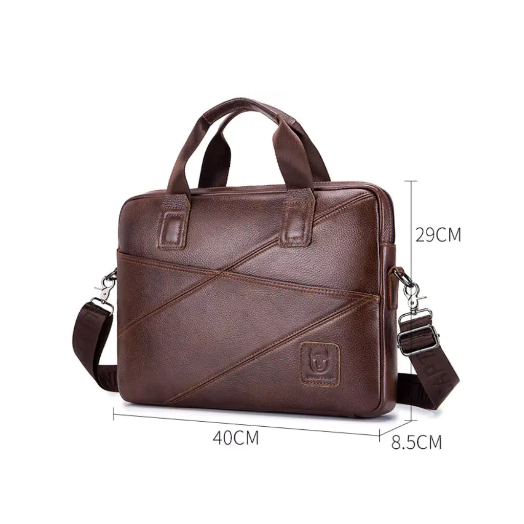 Black Leather Laptop Bag – Stylish & Durable Briefcase for Work & Study