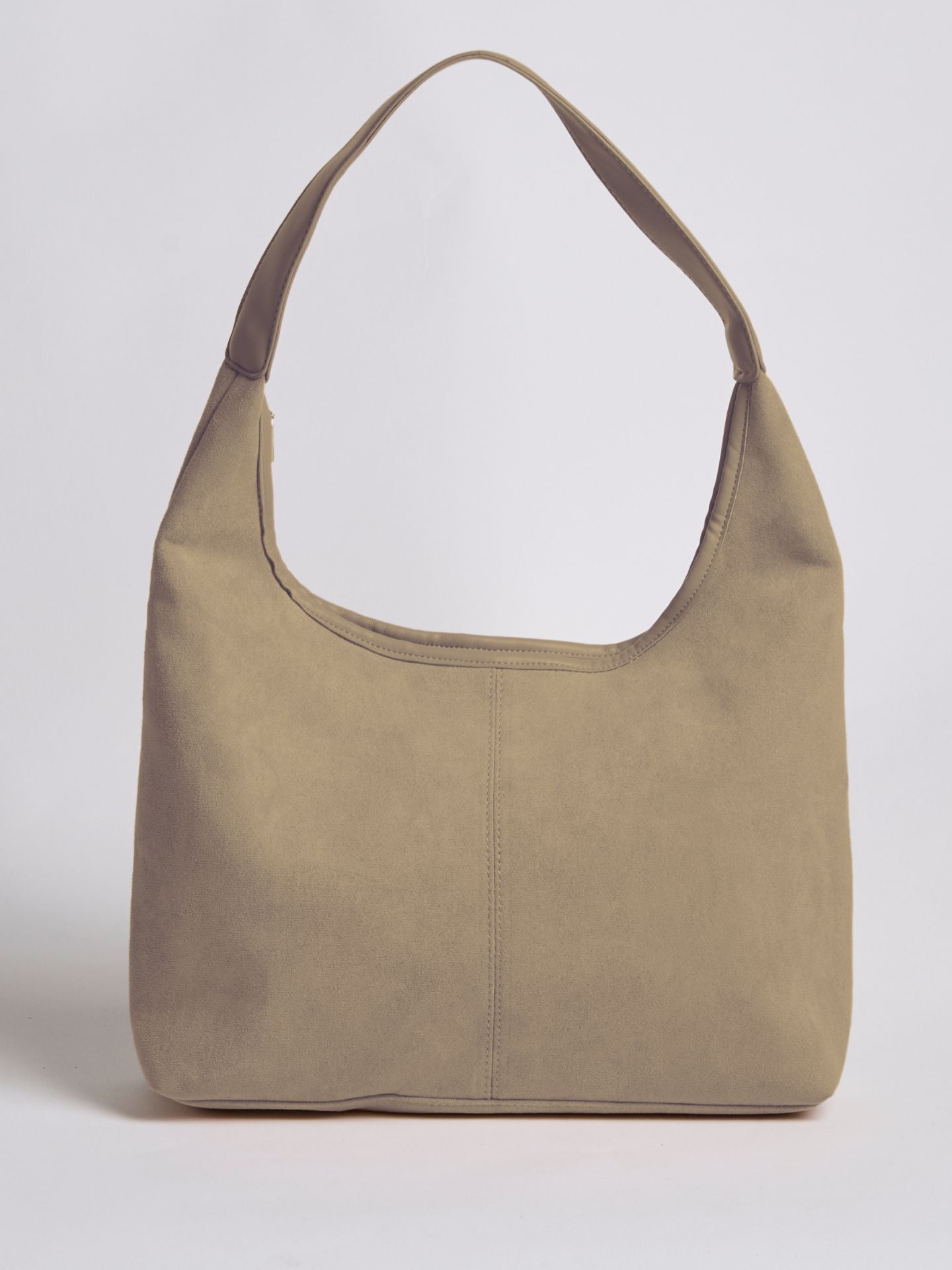 Black Suede Shoulder Bag – Minimalist & Spacious Design