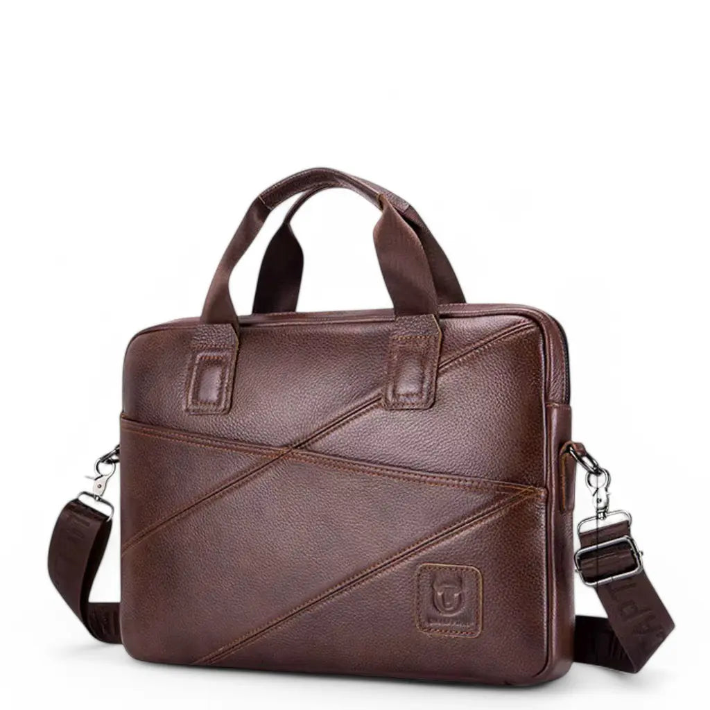 Black Leather Laptop Bag – Stylish & Durable Briefcase for Work & Study