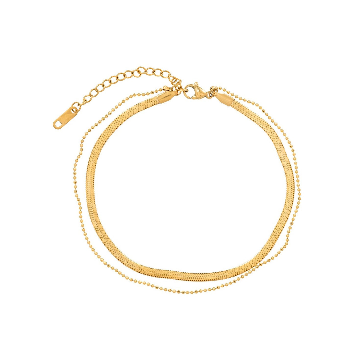 Golden Anklet Set for Women – Adjustable, Water-Resistant Stainless Steel Anklets for Summer & Beach Wear