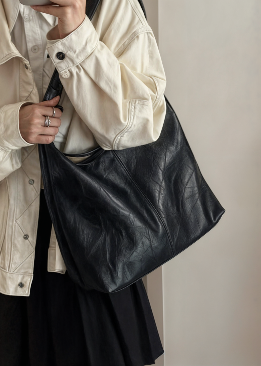 Ella Vegan Leather Tote Bag for Women ‒ Spacious PU Leather Shoulder Tote | Cruelty-Free & Durable