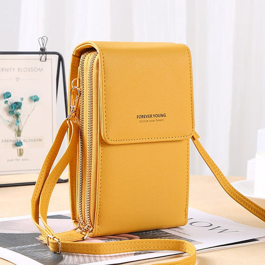 Forever Young Compact Crossbody Phone Wallet – Stylish Multi-Pocket Purse for Women