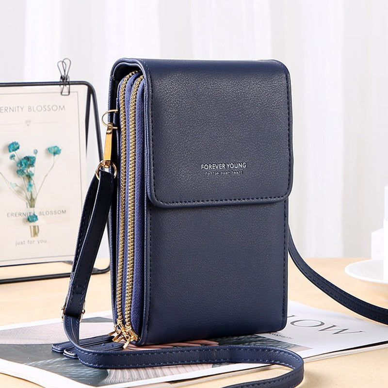 Forever Young Compact Crossbody Phone Wallet – Stylish Multi-Pocket Purse for Women