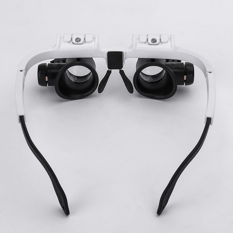 LED Headband Magnifier with Adjustable Magnification & Dual LED Lights – Ideal for Jewelry Repair, Watchmaking, Electronics, and Precision Crafts