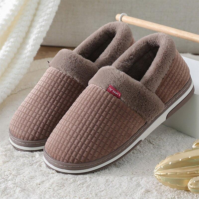 Unisex Fleece-Lined Winter Slippers – Soft Fabric, Warm Lining, Non-Slip Sole