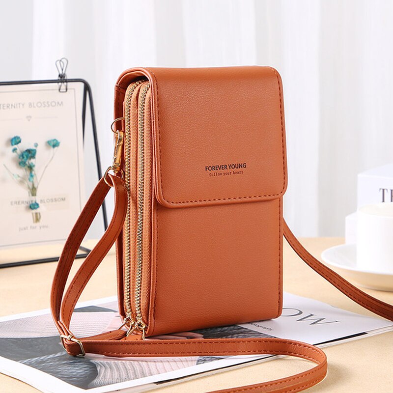 Forever Young Compact Crossbody Phone Wallet – Stylish Multi-Pocket Purse for Women