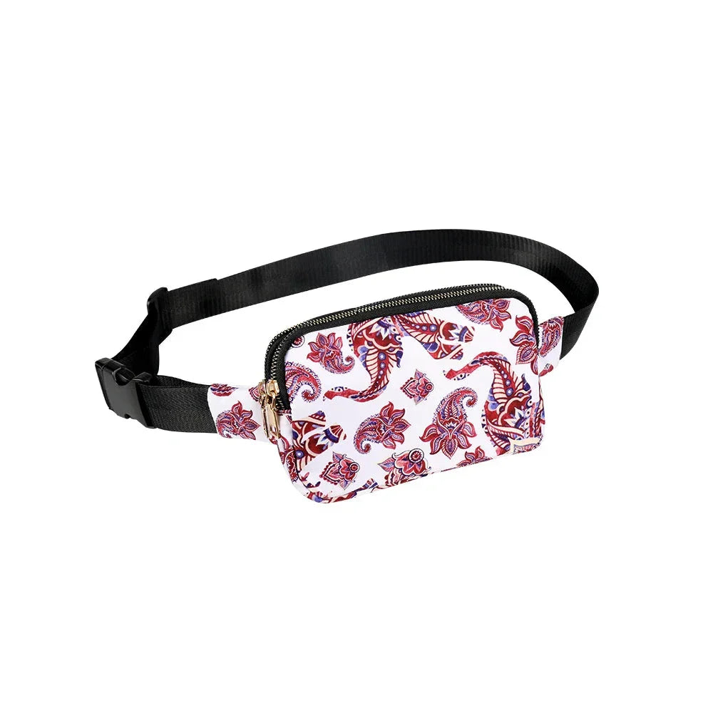 Paisley Fanny Pack – Adjustable Waist Bag with Zipper Closure – Lightweight & Stylish Festival Accessory
