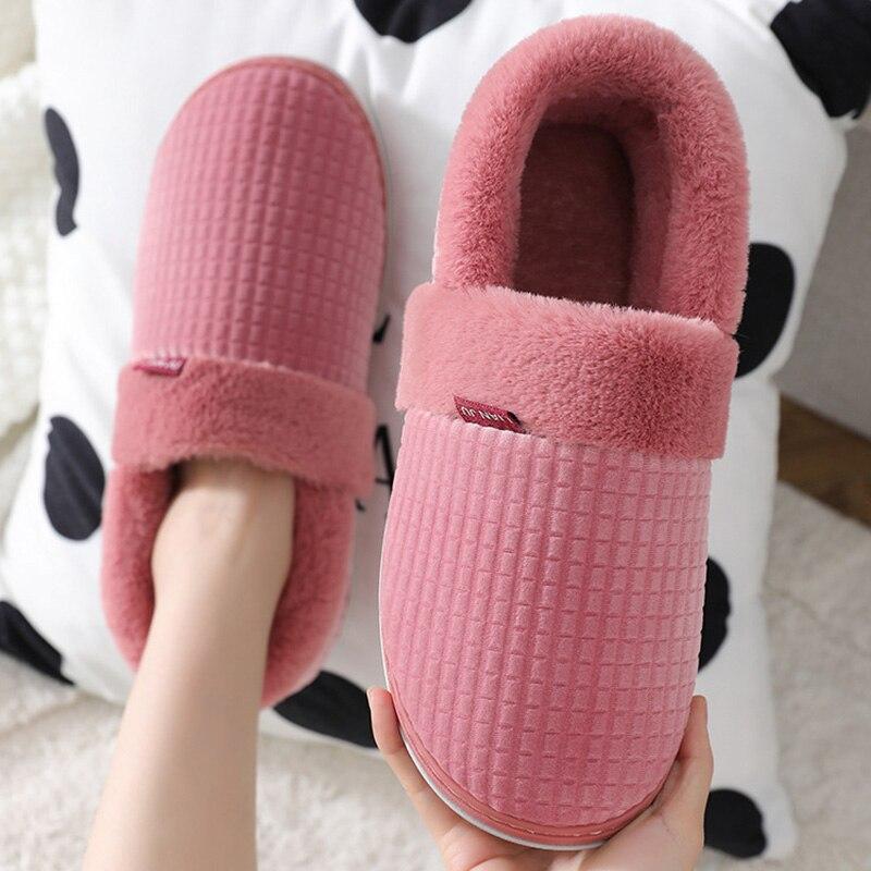 Unisex Fleece-Lined Winter Slippers – Soft Fabric, Warm Lining, Non-Slip Sole