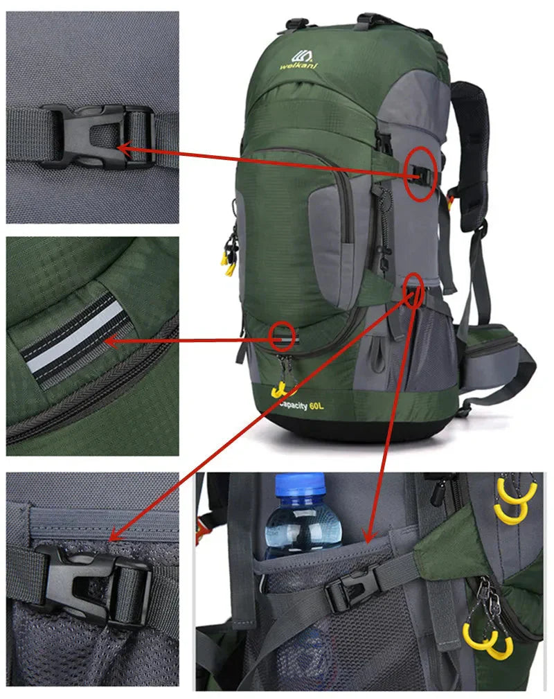 Waterproof 70L Hiking Backpack – Lightweight Outdoor Travel & Camping Rucksack