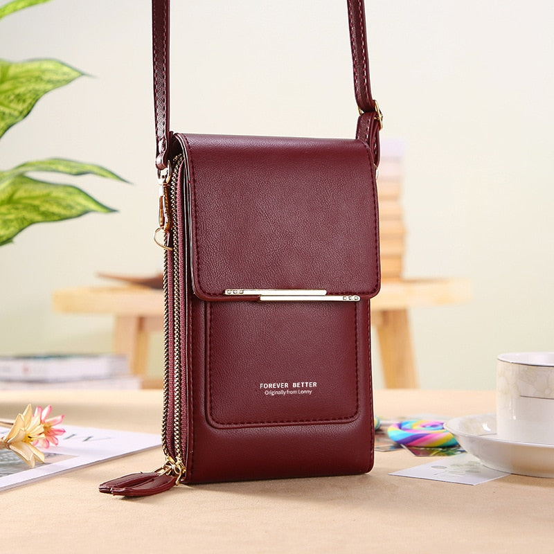 Forever Young Compact Crossbody Phone Wallet – Stylish Multi-Pocket Purse for Women