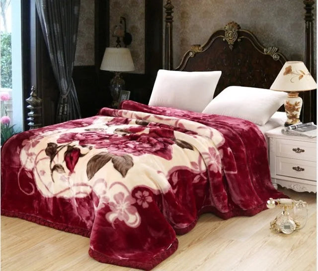 Luxury Floral Fleece Blanket – Ultra-Soft Warm Throw for Bed & Sofa
