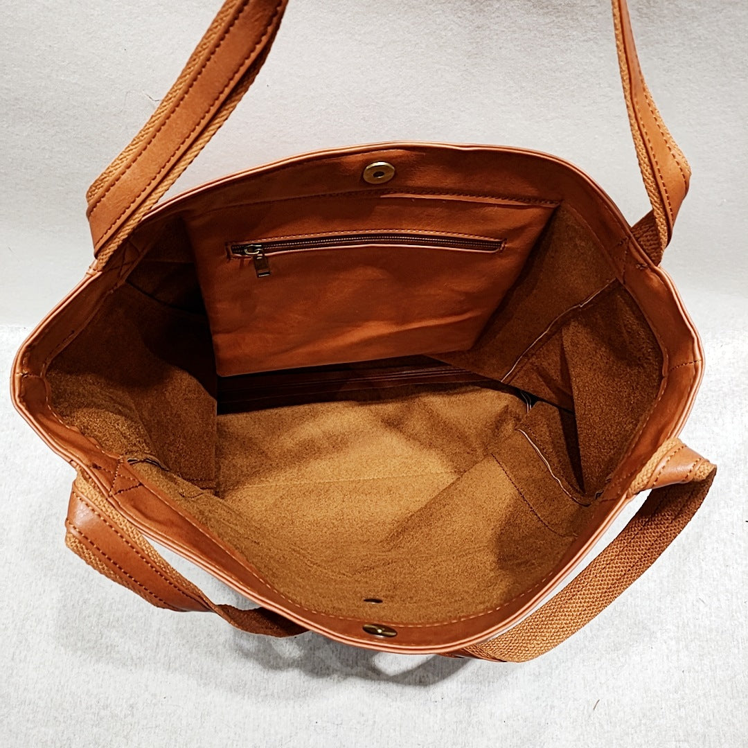 Genuine Leather Shopper Tote for Women – Large Work & Everyday Shoulder Bag