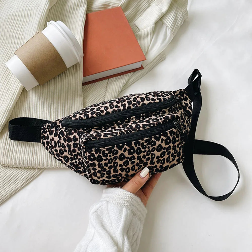 Leopard Print Crossbody Bum Bag – Adjustable Belt Bag for Women – Stylish & Versatile