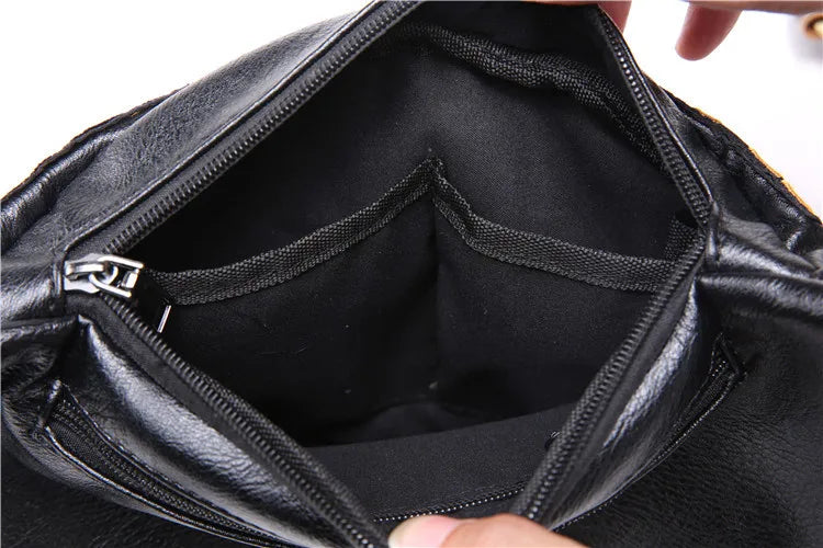 Vintage Black Fanny Pack with Bold Vanity Fair Print – Stylish Belt Bag for Festivals & Daily Wear