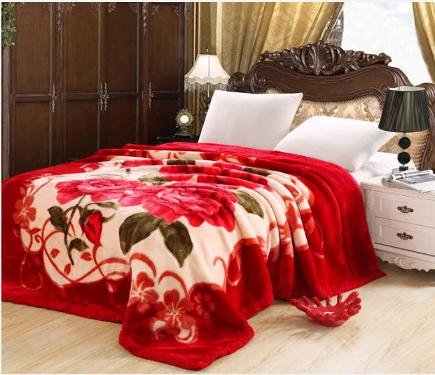 Luxury Floral Fleece Blanket – Ultra-Soft Warm Throw for Bed & Sofa