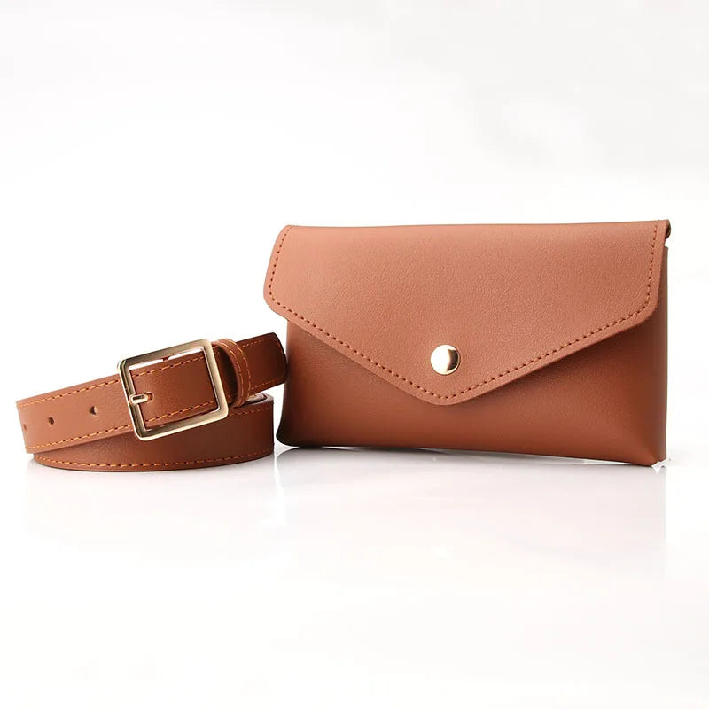 Minimalist Leather Belt Bag / Crossbody Waist Bag — Stylish & Adjustable Design