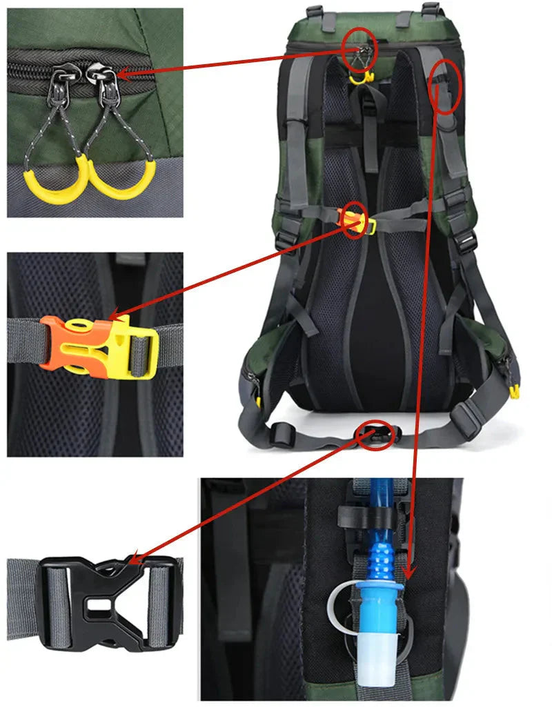Waterproof 70L Hiking Backpack – Lightweight Outdoor Travel & Camping Rucksack
