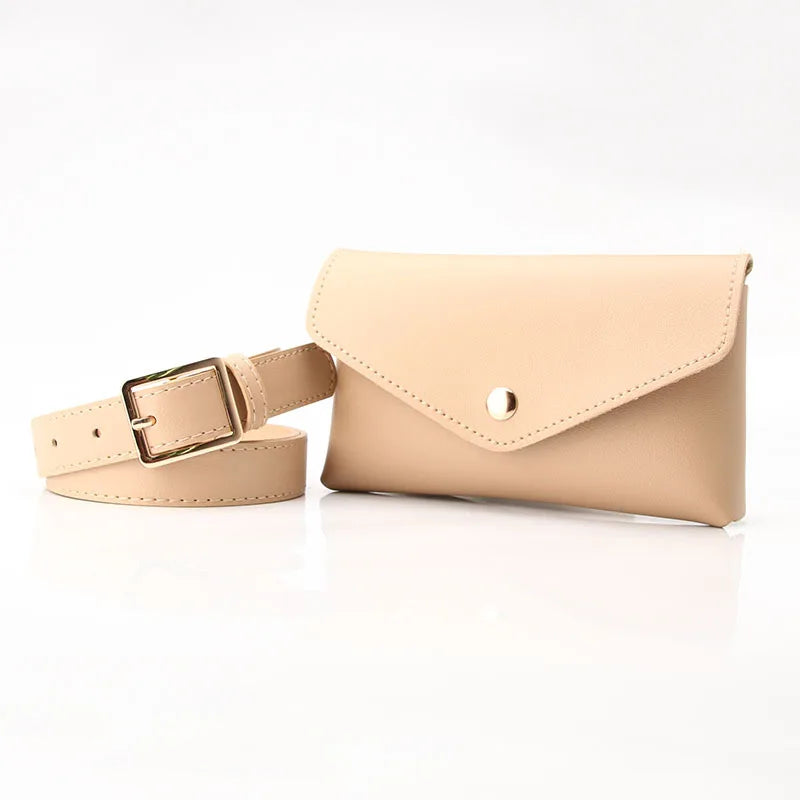 Minimalist Leather Belt Bag / Crossbody Waist Bag — Stylish & Adjustable Design