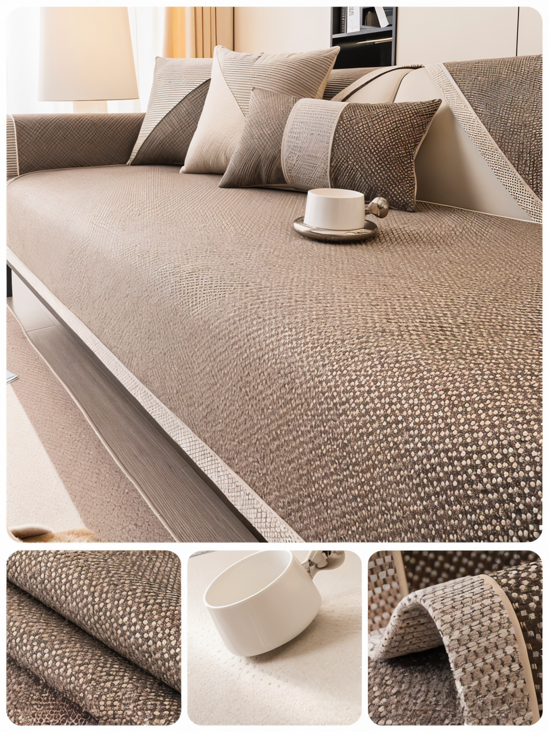 Luxe Anti-Slip Sofa Protector – Premium Polyester, Machine Washable, Elegant Home Décor