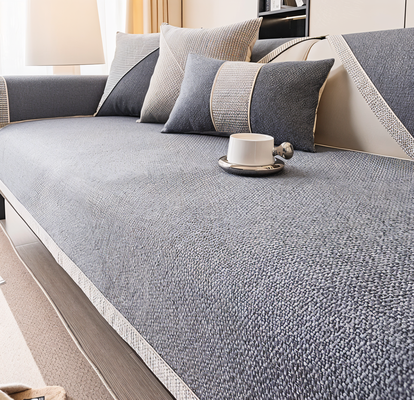 Luxe Anti-Slip Sofa Protector – Premium Polyester, Machine Washable, Elegant Home Décor