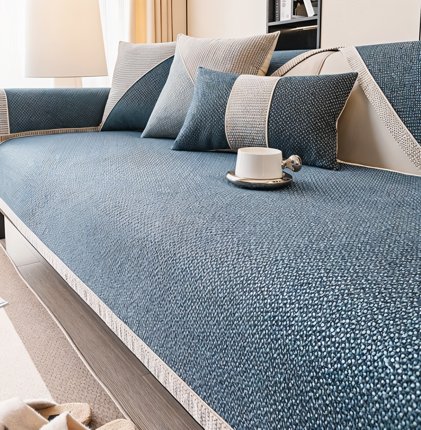 Luxe Anti-Slip Sofa Protector – Premium Polyester, Machine Washable, Elegant Home Décor