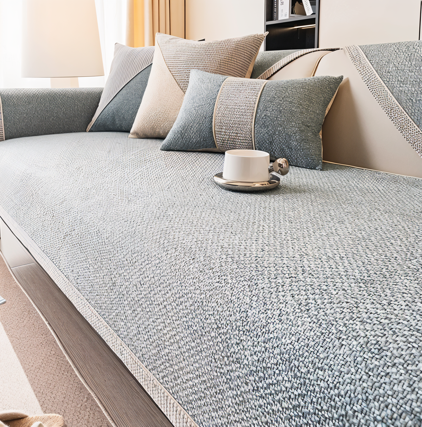 Luxe Anti-Slip Sofa Protector – Premium Polyester, Machine Washable, Elegant Home Décor