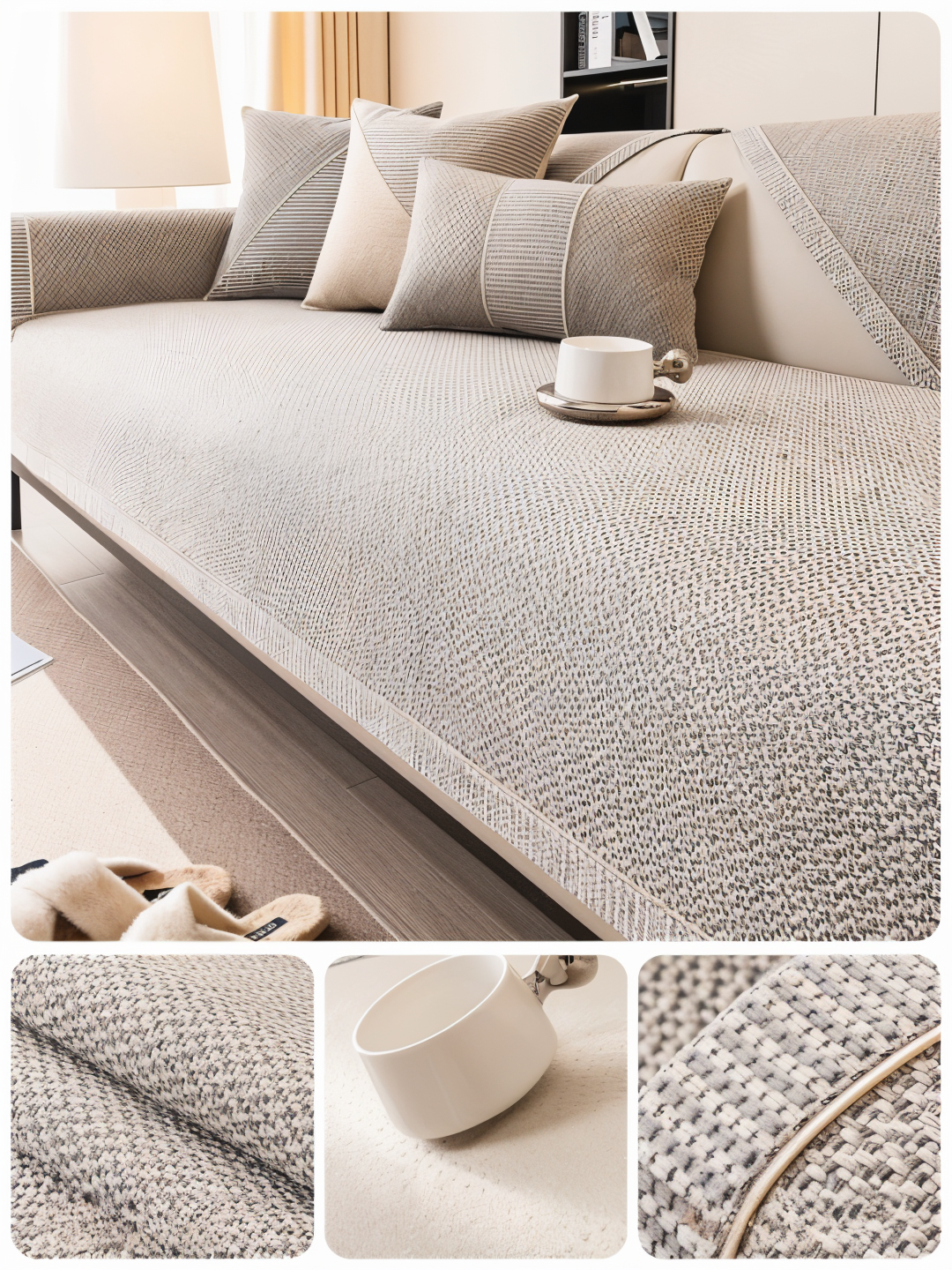 Luxe Anti-Slip Sofa Protector – Premium Polyester, Machine Washable, Elegant Home Décor
