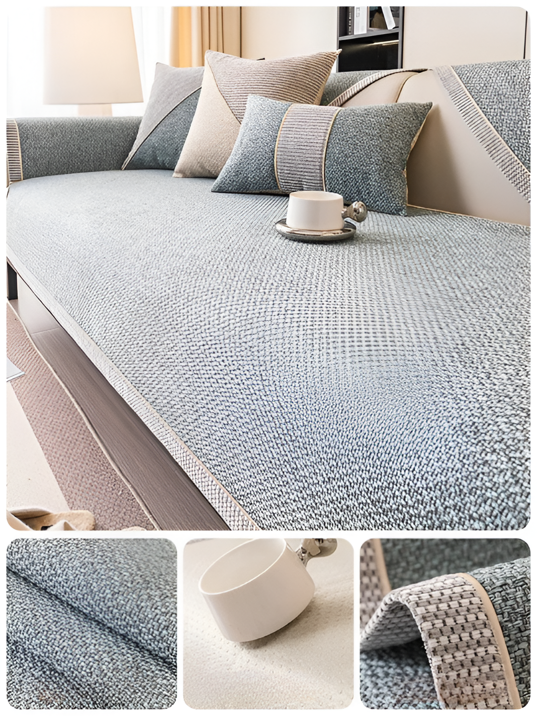Luxe Anti-Slip Sofa Protector – Premium Polyester, Machine Washable, Elegant Home Décor