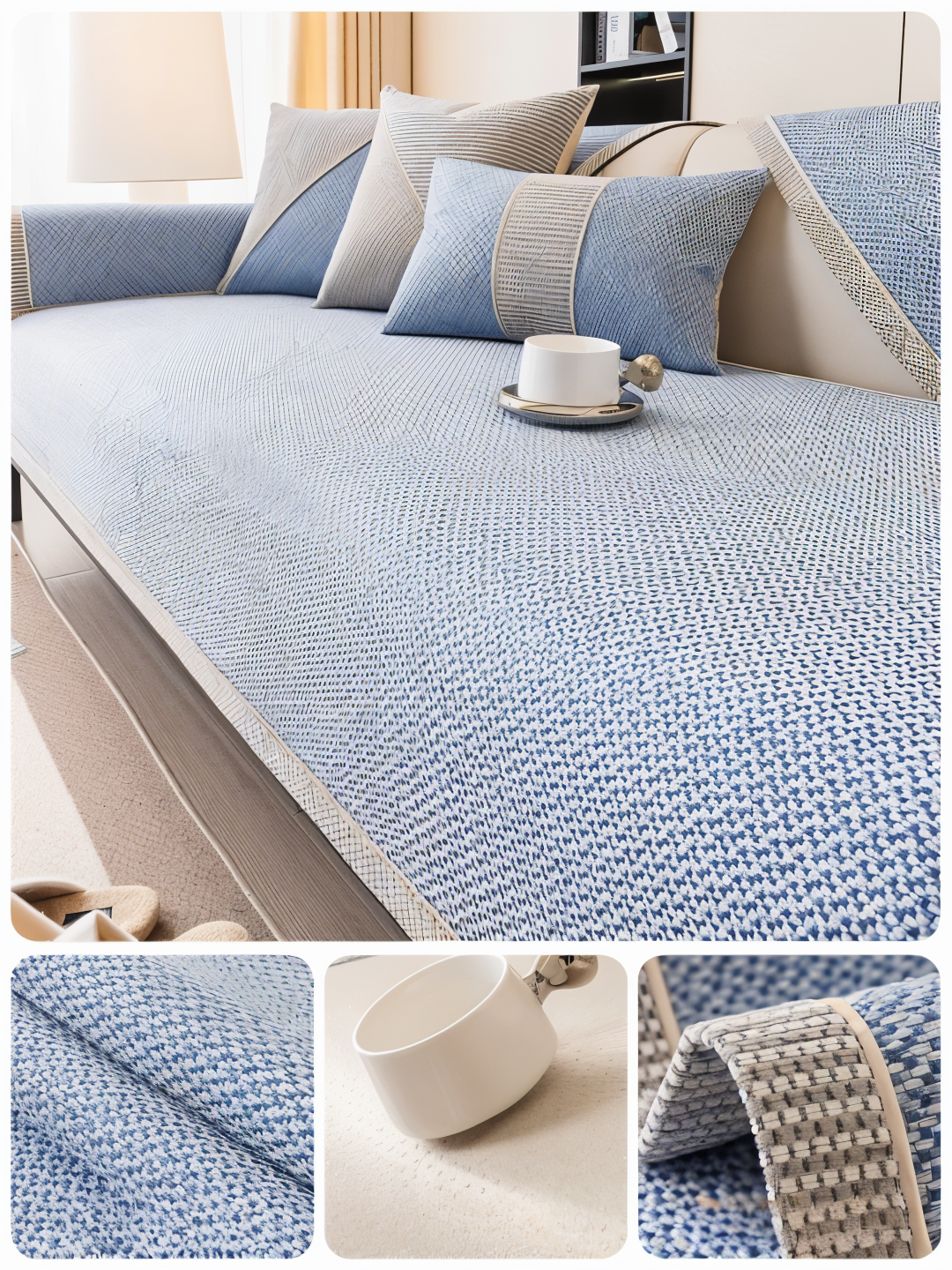 Luxe Anti-Slip Sofa Protector – Premium Polyester, Machine Washable, Elegant Home Décor