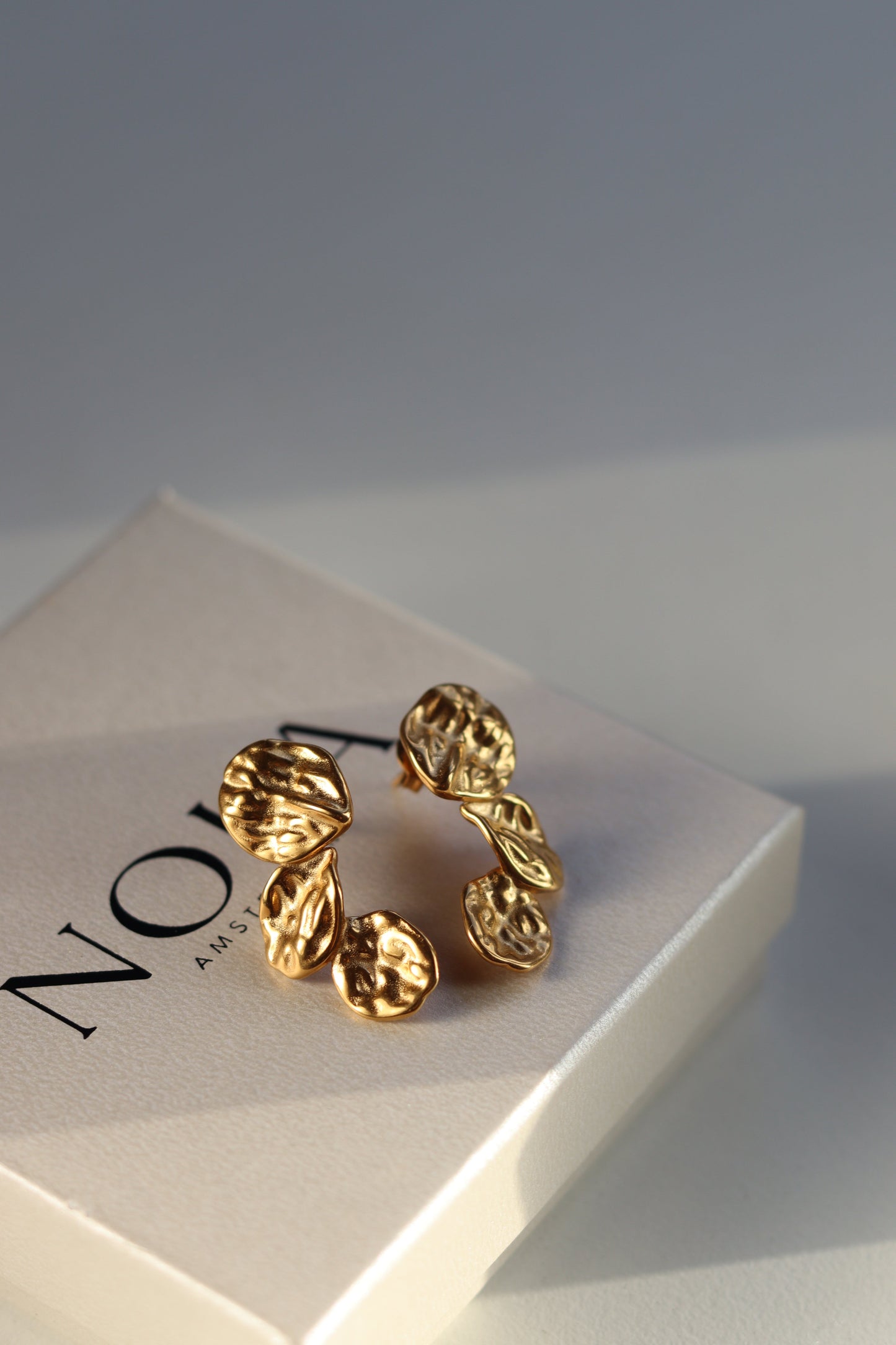 Gold Statement Earrings | Organic Shape Dangle Earrings | Hypoallergenic Gold Earrings for Women
