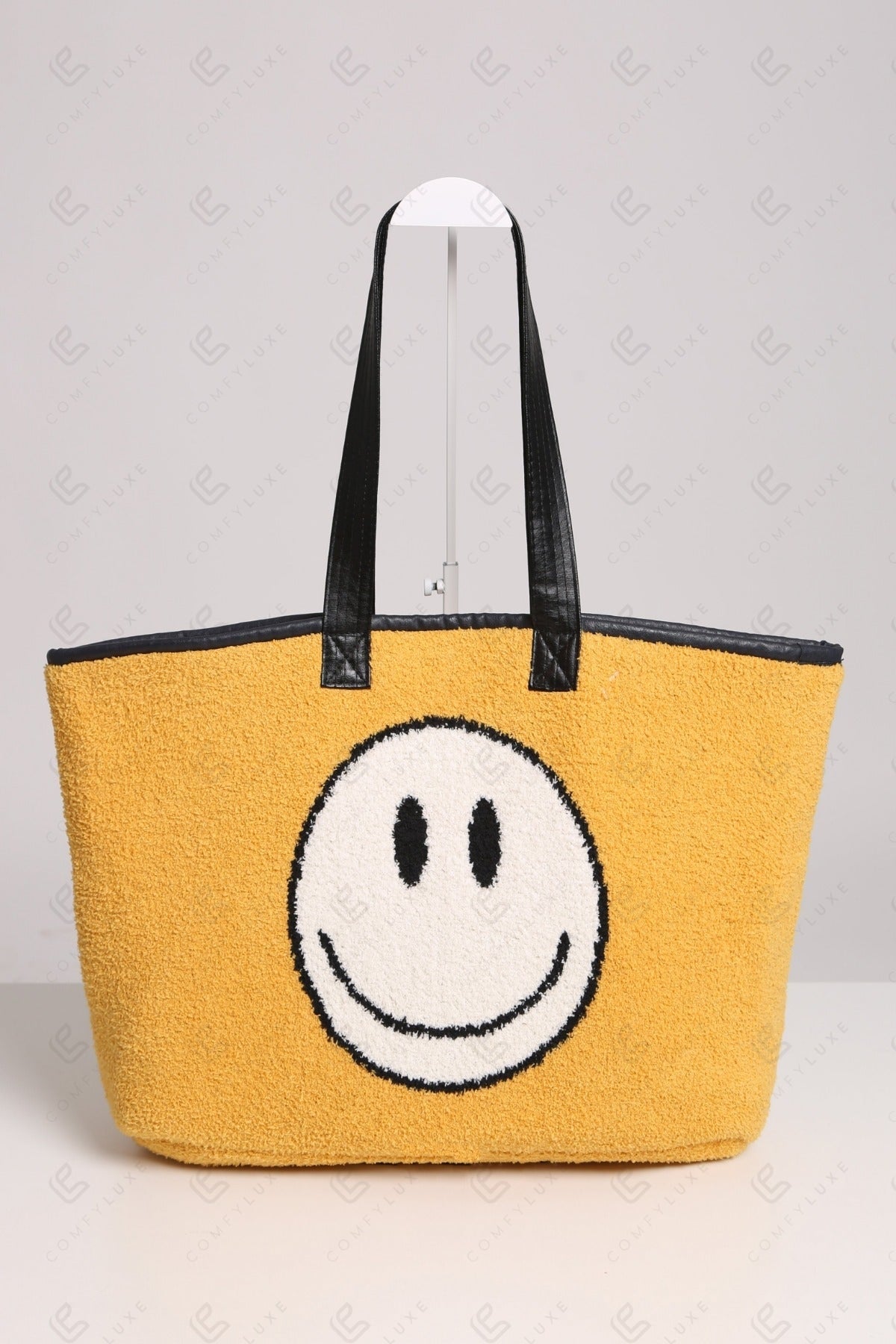 Happy Face Tote Bag – Spacious & Soft Smiley Print Shopper