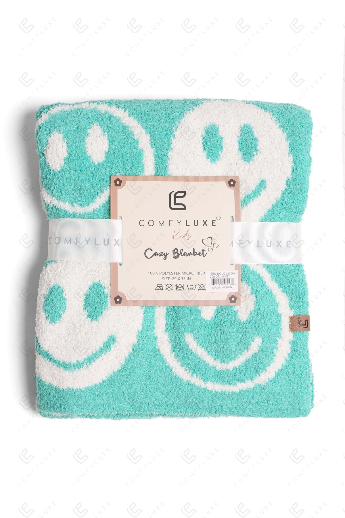 Kids Smiley Face Fleece Blanket – Ultra-Soft Microfiber Throw for Toddlers & Children Cozy & Colorful Bedding for Nursery, Playroom & Travel