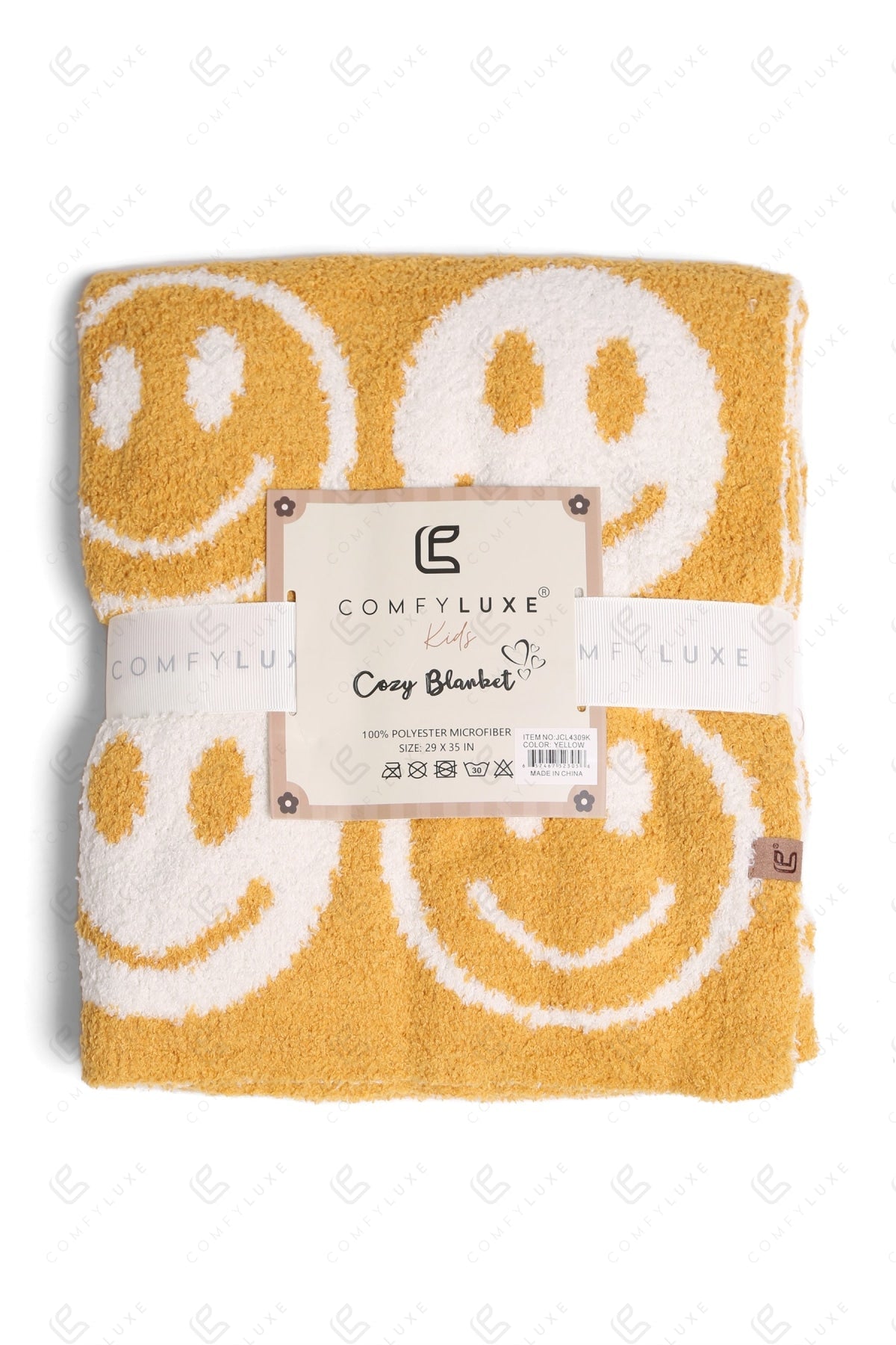 Kids Smiley Face Fleece Blanket – Ultra-Soft Microfiber Throw for Toddlers & Children Cozy & Colorful Bedding for Nursery, Playroom & Travel