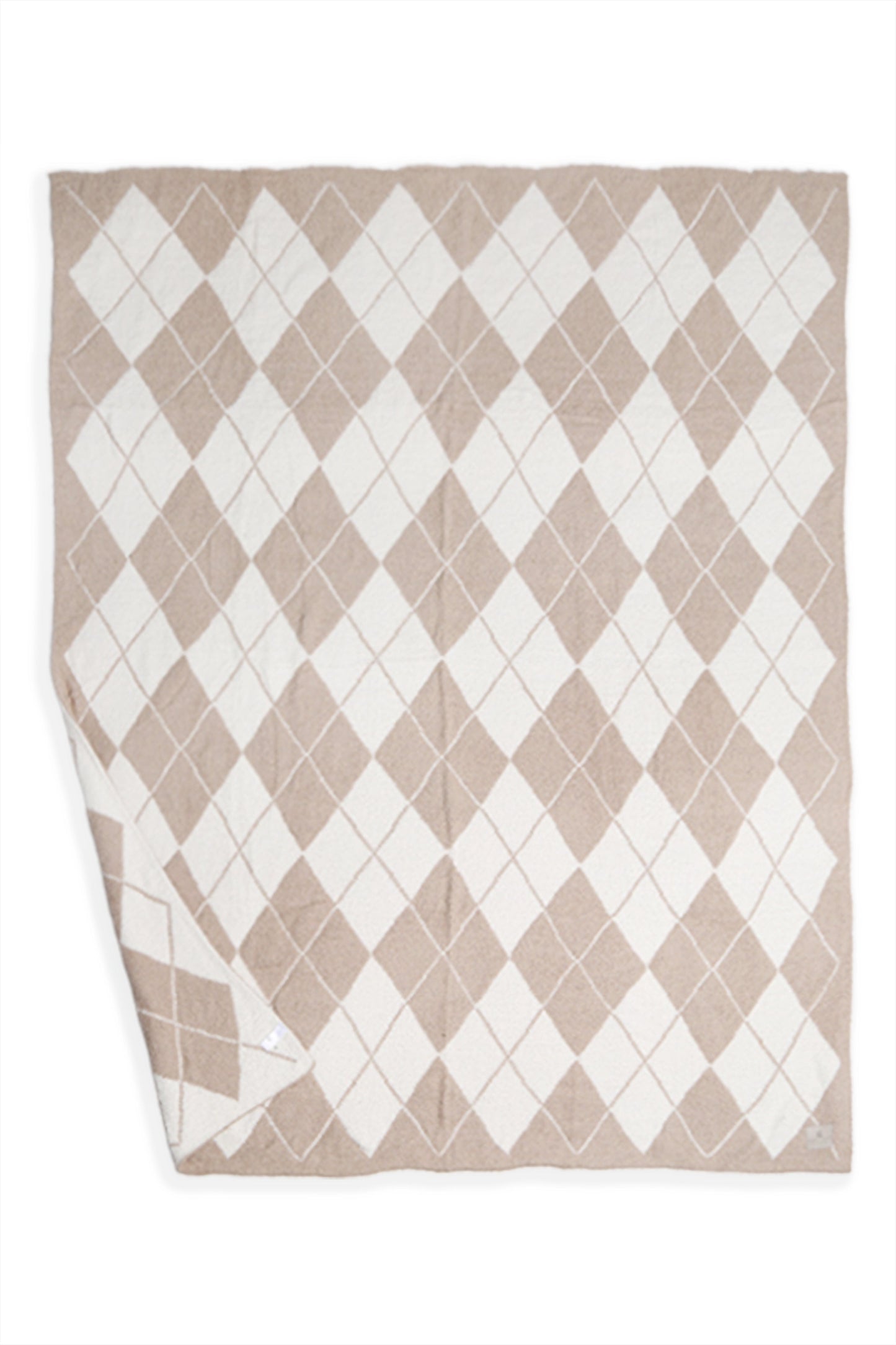 Luxe Argyle Plaid Throw Blanket – Ultra-Soft Microfiber Home Decor Accent (50” x 60”) – Beige, Black, Blue, Gray, Pink/Green, Red
