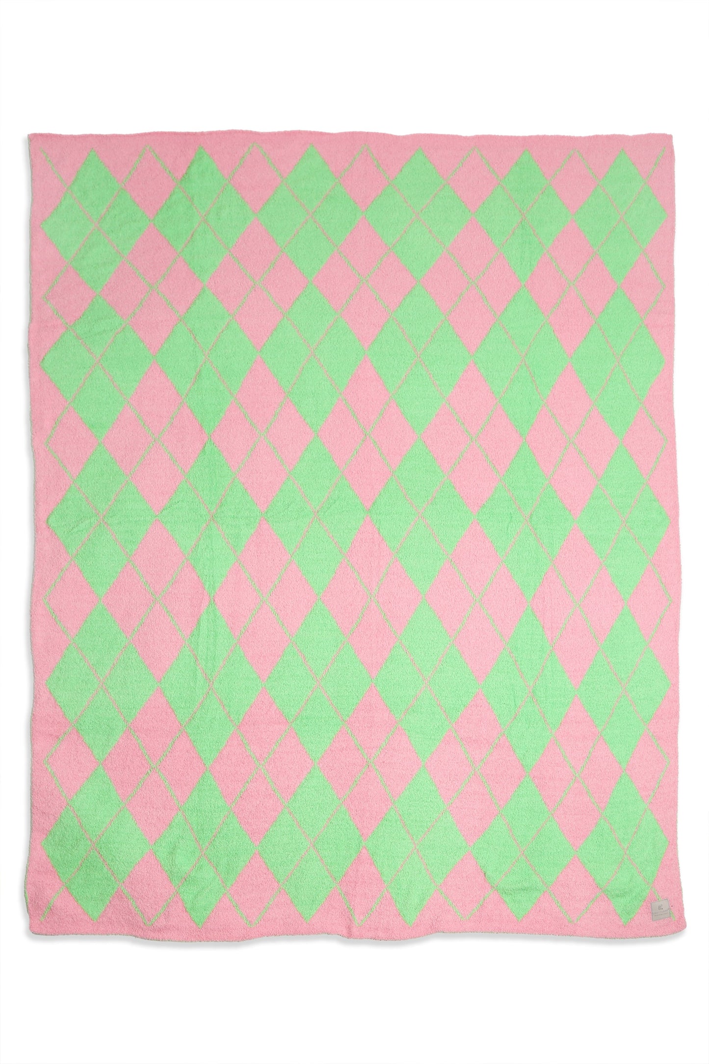 Luxe Argyle Plaid Throw Blanket – Ultra-Soft Microfiber Home Decor Accent (50” x 60”) – Beige, Black, Blue, Gray, Pink/Green, Red