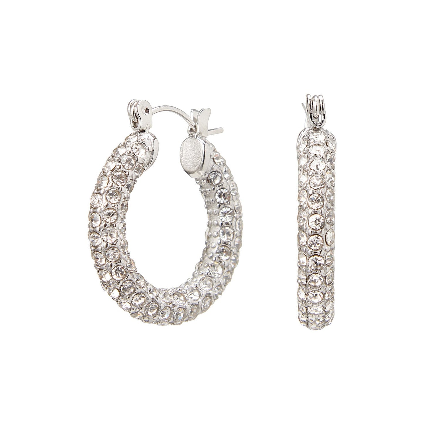 Gold Crystal Hoop Earrings – Luxury Sparkling Strass Hoops in Two Sizes for Women