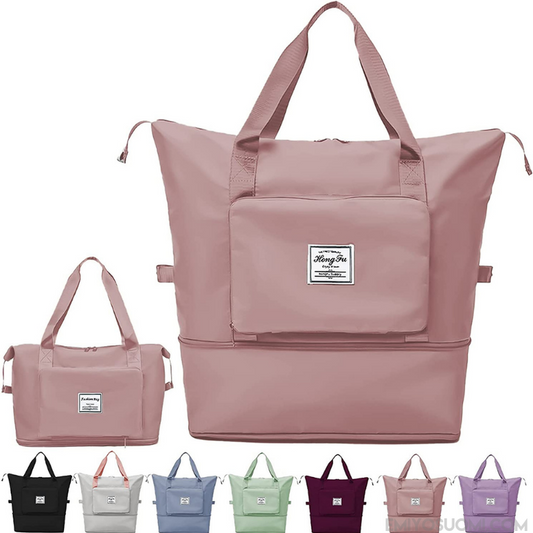 Foldable Waterproof Weekender Travel Bag – Lightweight Carry-On Duffel with Luggage Sleeve