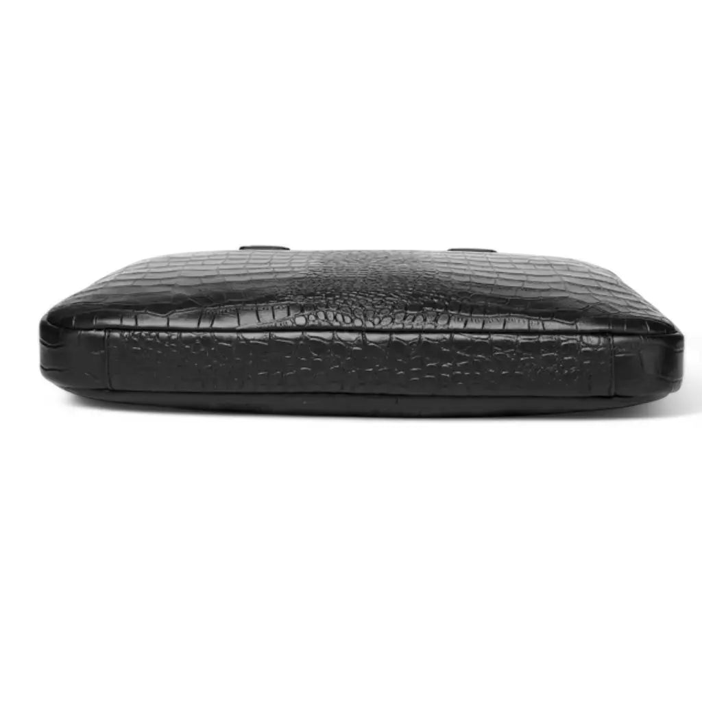 Genuine Leather Croco Laptop Bag for Women – 15.6" Business Briefcase with Detachable Shoulder Strap