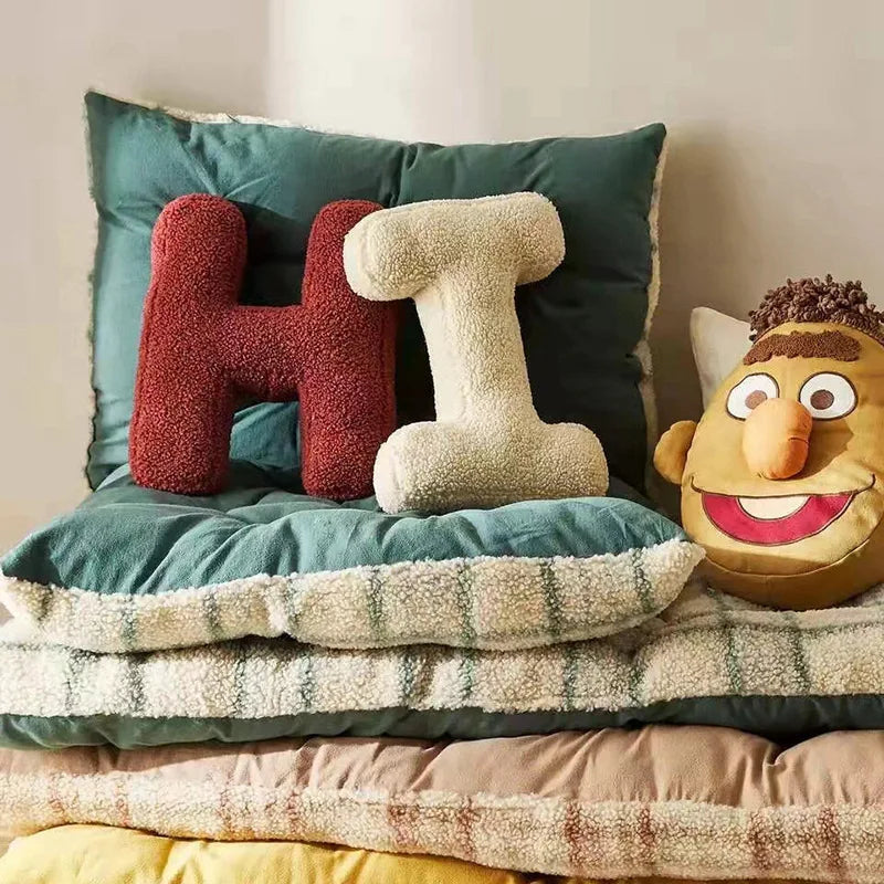 Soft Velvet Alphabet Letter Cushions – Personalized Kids Room Decor & Educational Play Pillow
