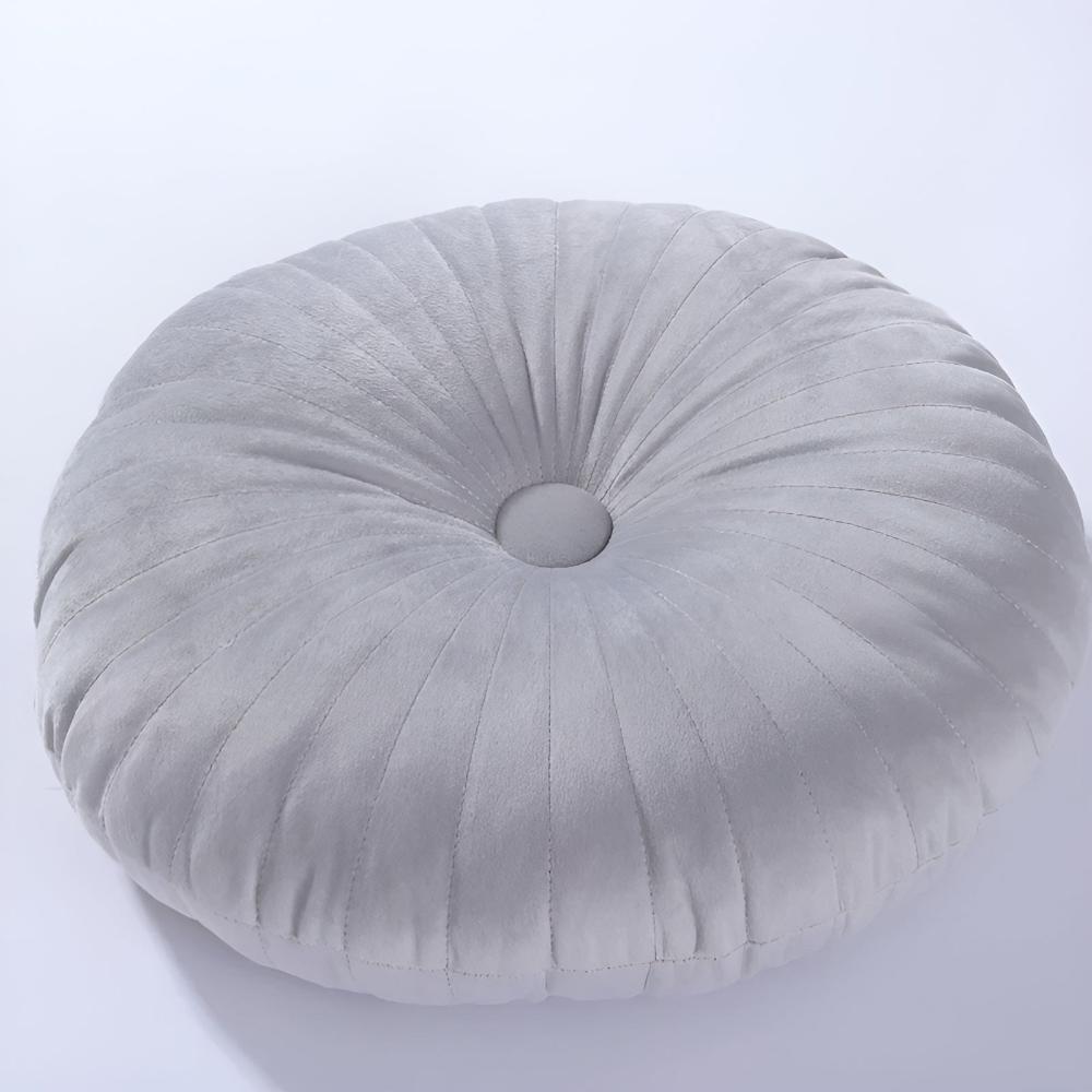 Round Velvet Decorative Cushion – Plush Pleated Throw Pillow in Multiple Trendy Colours