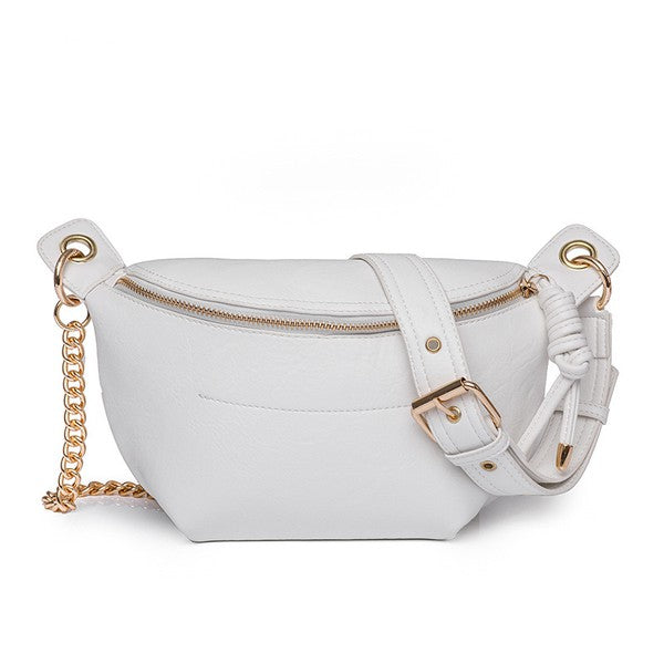 Vegan Leather Convertible Crossbody & Belt Bag – Minimalist, Adjustable Strap, Secure Closure