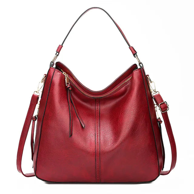 Spacious Luxe Vegan Leather Shoulder Bag – Comfortable Daily Tote with Multiple Pockets