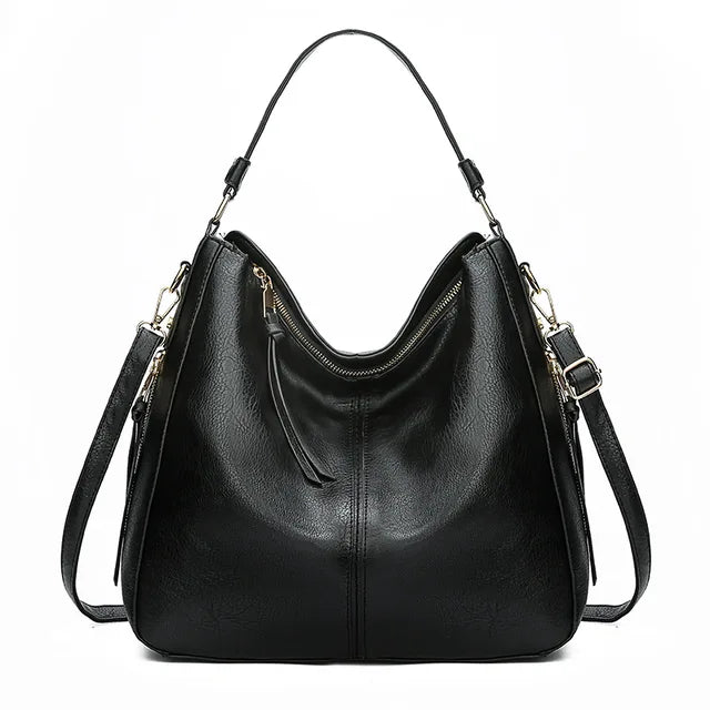Spacious Luxe Vegan Leather Shoulder Bag – Comfortable Daily Tote with Multiple Pockets