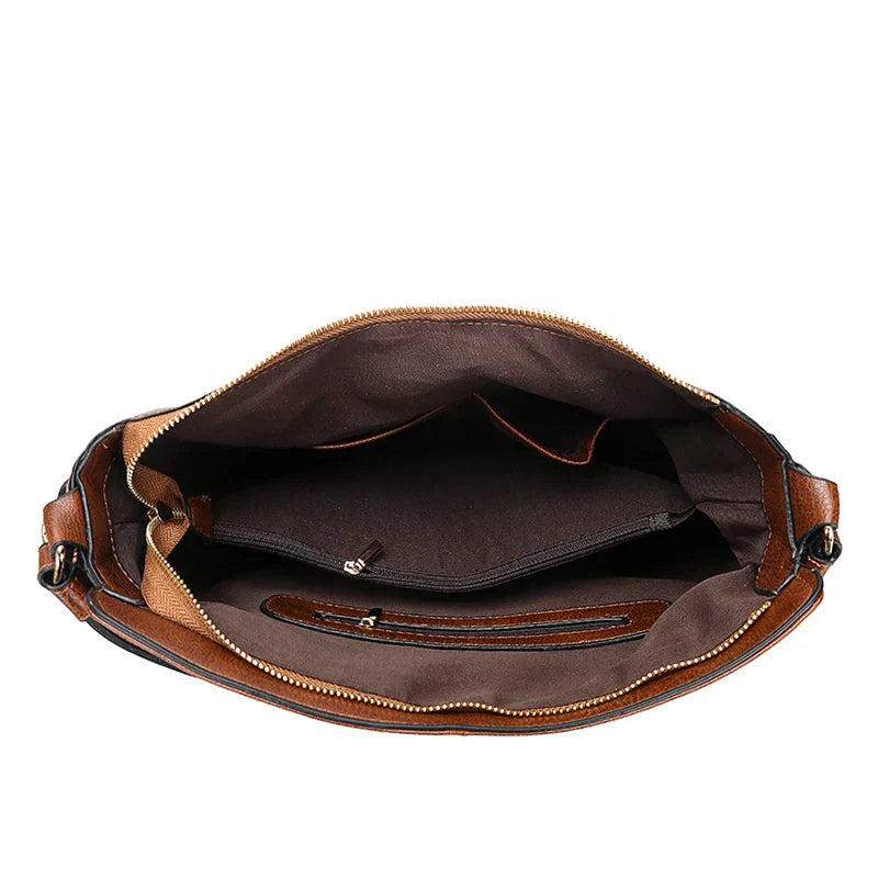 Spacious Luxe Vegan Leather Shoulder Bag – Comfortable Daily Tote with Multiple Pockets