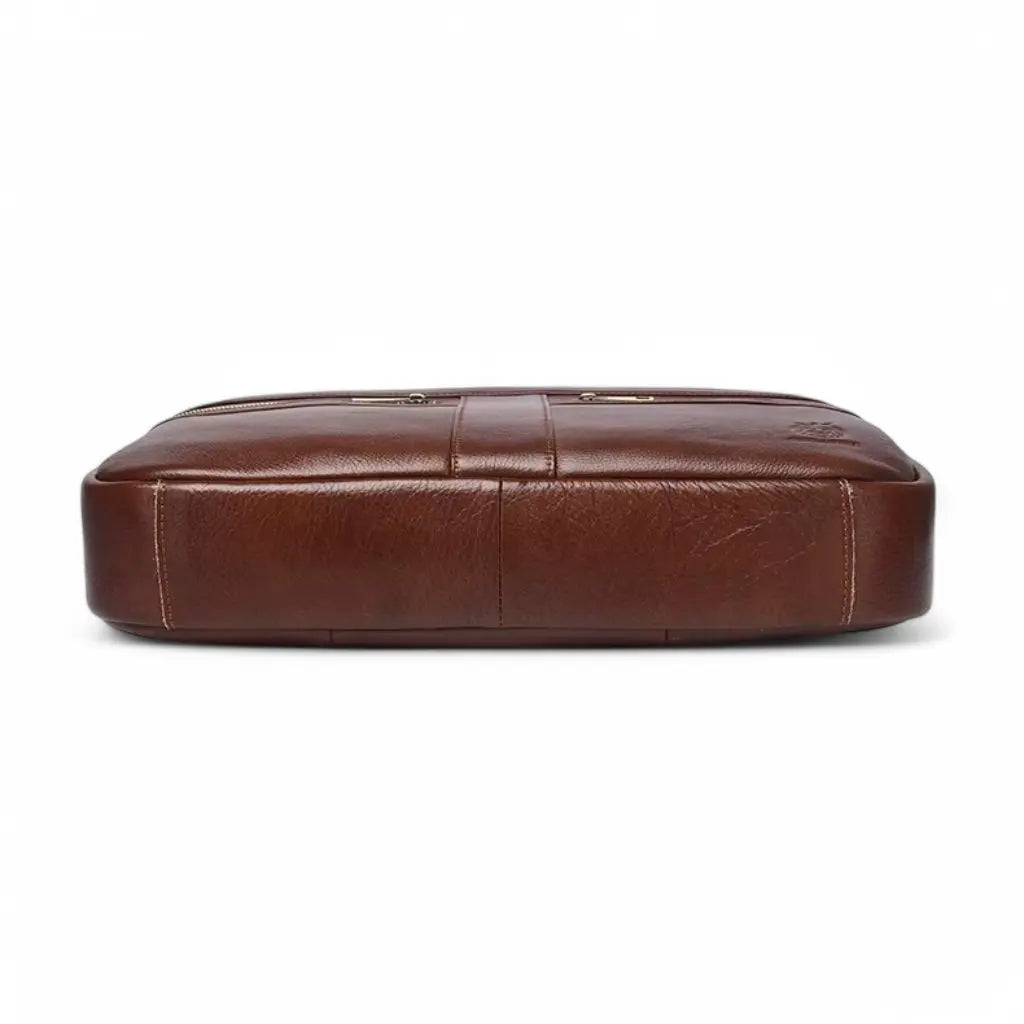 Premium Leather Laptop Bag for Men – 15.6" Briefcase with Padded Compartment & Organizational Features