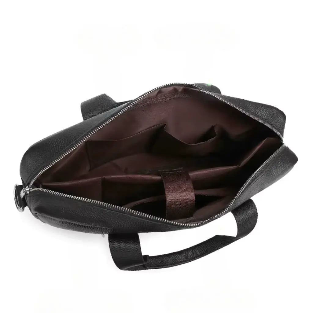 Premium Leather Laptop Bag for Men – 15.6" Briefcase with Padded Compartment & Organizational Features