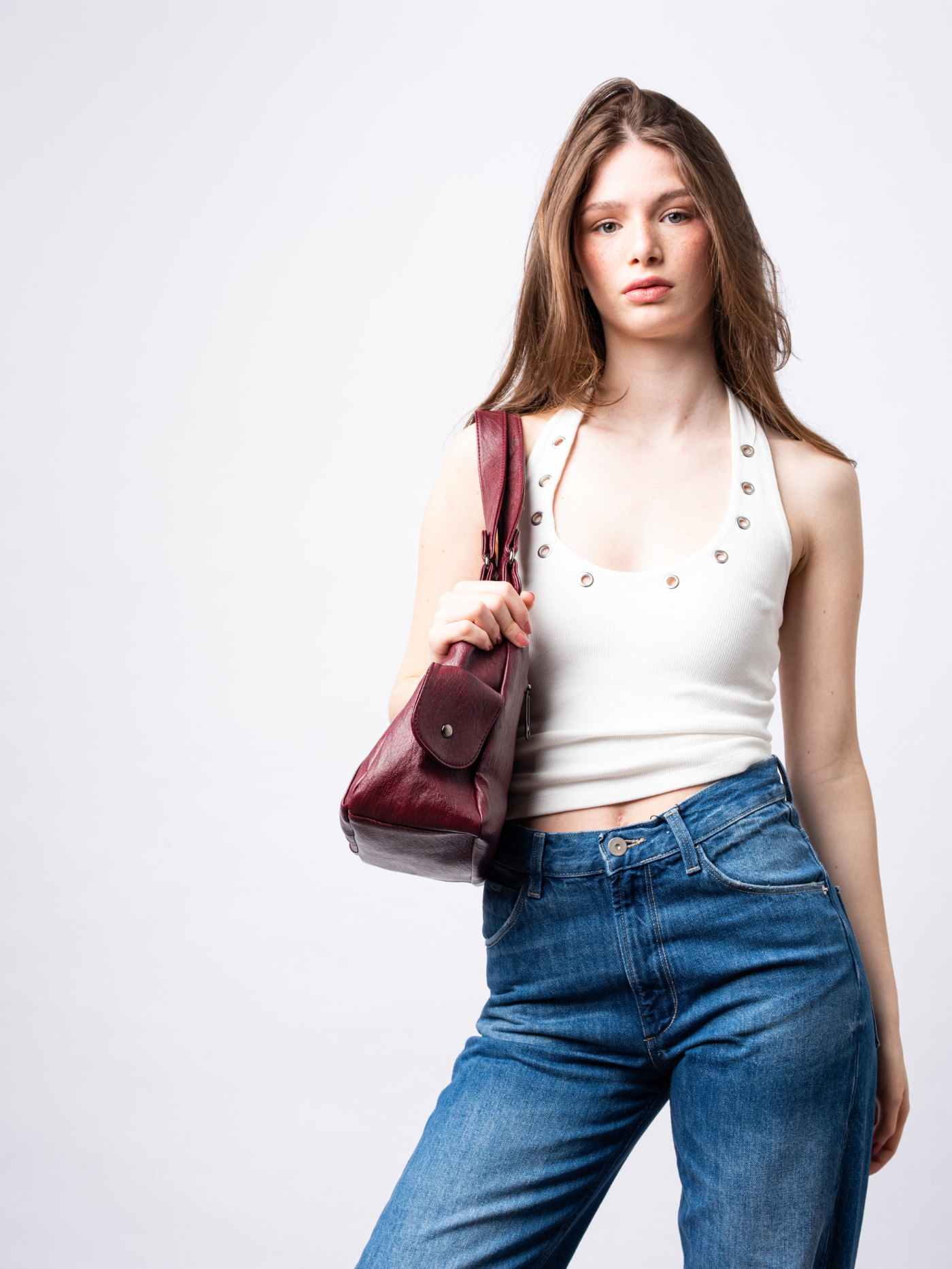 Vegan Leather Shoulder Bag with Multiple Pockets – Practical & Stylish