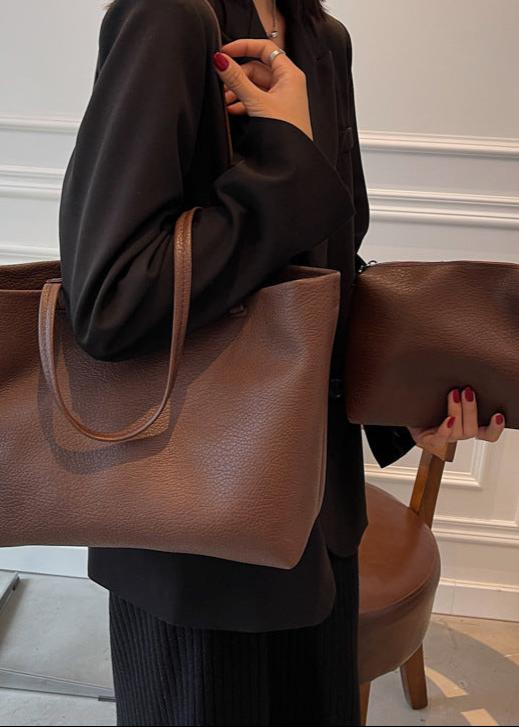 Soft Leather Tote Bag | Spacious Vegan Leather Work & Daily Tote for Women