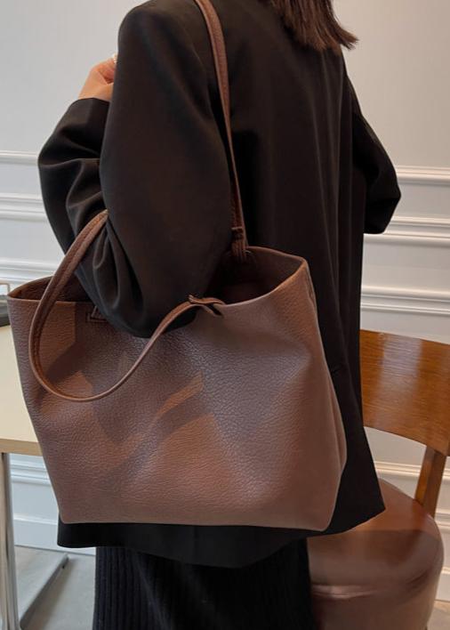 Soft Leather Tote Bag | Spacious Vegan Leather Work & Daily Tote for Women